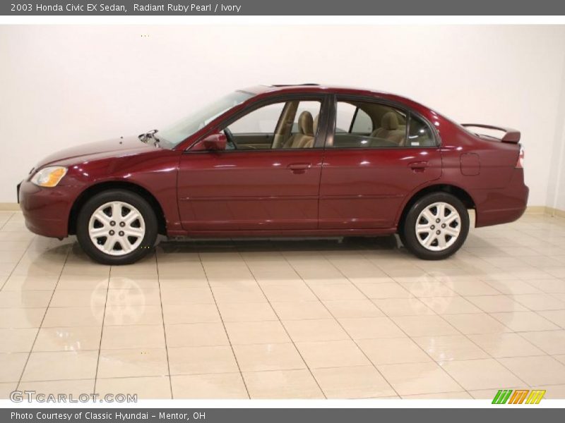 Radiant Ruby Pearl / Ivory 2003 Honda Civic EX Sedan