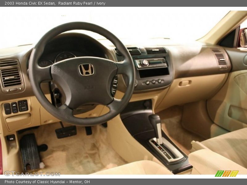 Radiant Ruby Pearl / Ivory 2003 Honda Civic EX Sedan
