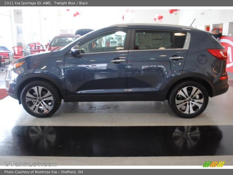 Twilight Blue / Black 2011 Kia Sportage EX AWD