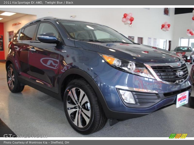 Twilight Blue / Black 2011 Kia Sportage EX AWD