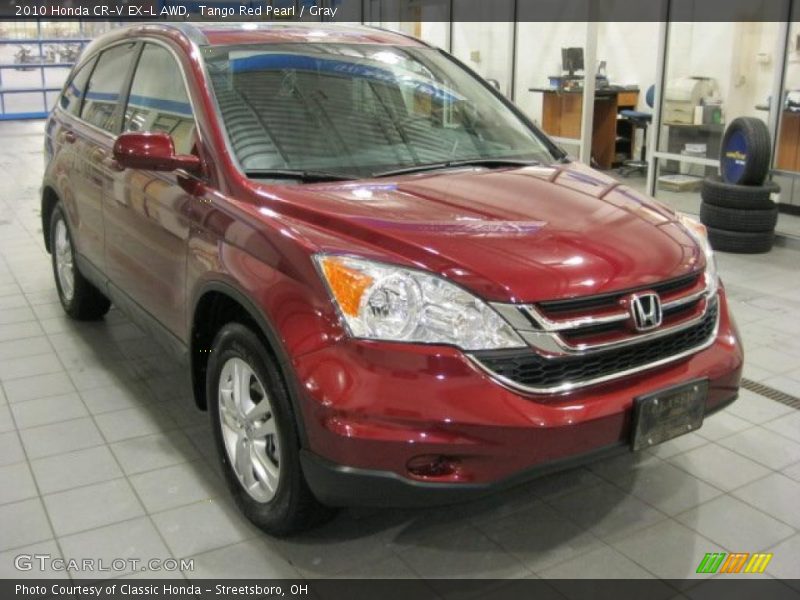 Tango Red Pearl / Gray 2010 Honda CR-V EX-L AWD