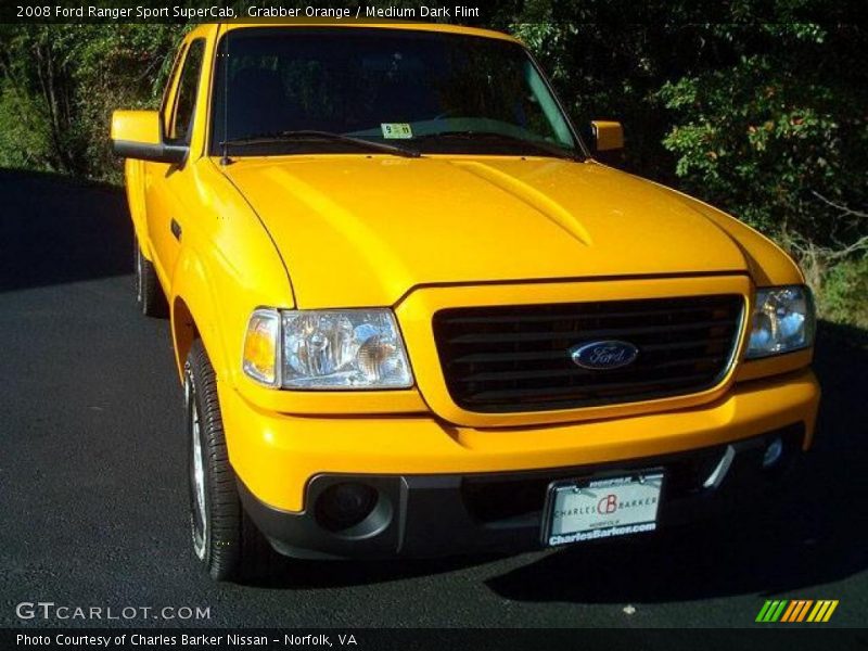 Grabber Orange / Medium Dark Flint 2008 Ford Ranger Sport SuperCab