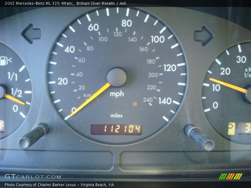 Brilliant Silver Metallic / Ash 2002 Mercedes-Benz ML 320 4Matic