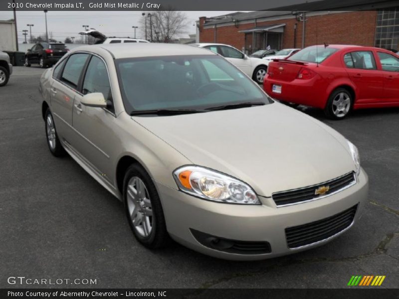 Gold Mist Metallic / Gray 2010 Chevrolet Impala LT