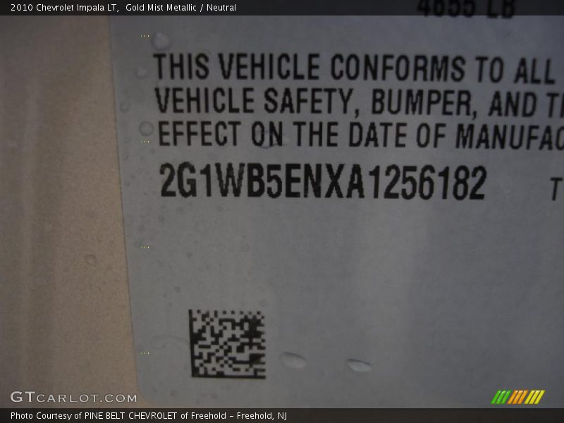 Gold Mist Metallic / Neutral 2010 Chevrolet Impala LT