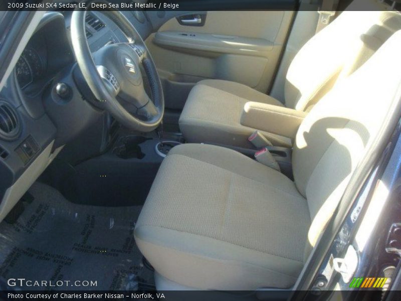 Deep Sea Blue Metallic / Beige 2009 Suzuki SX4 Sedan LE