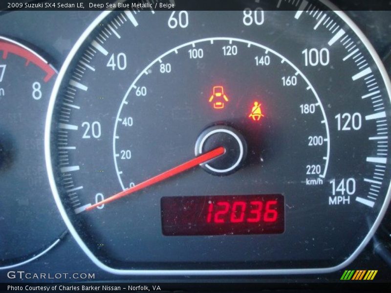 Deep Sea Blue Metallic / Beige 2009 Suzuki SX4 Sedan LE
