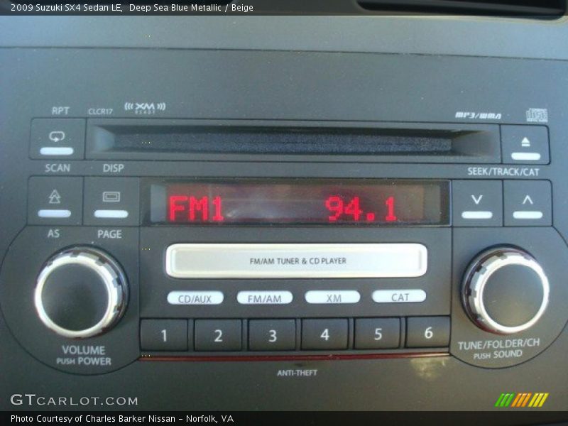 Deep Sea Blue Metallic / Beige 2009 Suzuki SX4 Sedan LE