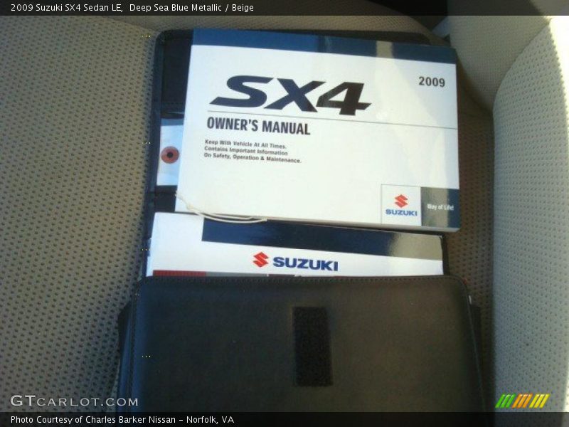 Deep Sea Blue Metallic / Beige 2009 Suzuki SX4 Sedan LE
