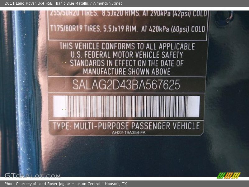 Baltic Blue Metallic / Almond/Nutmeg 2011 Land Rover LR4 HSE