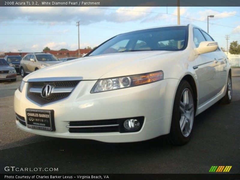 White Diamond Pearl / Parchment 2008 Acura TL 3.2