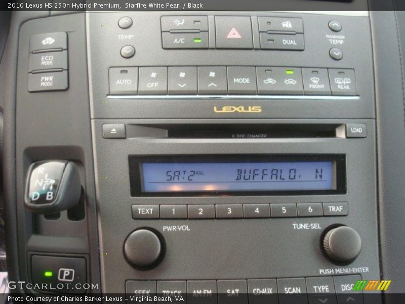 Starfire White Pearl / Black 2010 Lexus HS 250h Hybrid Premium