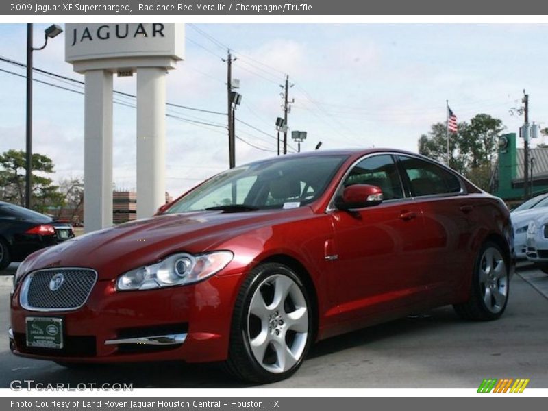 Radiance Red Metallic / Champagne/Truffle 2009 Jaguar XF Supercharged