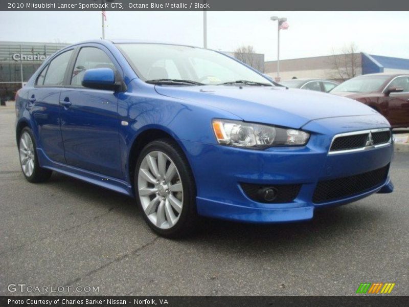 Octane Blue Metallic / Black 2010 Mitsubishi Lancer Sportback GTS