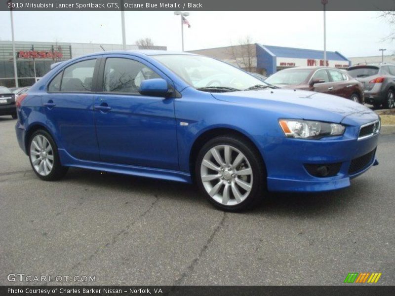 Octane Blue Metallic / Black 2010 Mitsubishi Lancer Sportback GTS