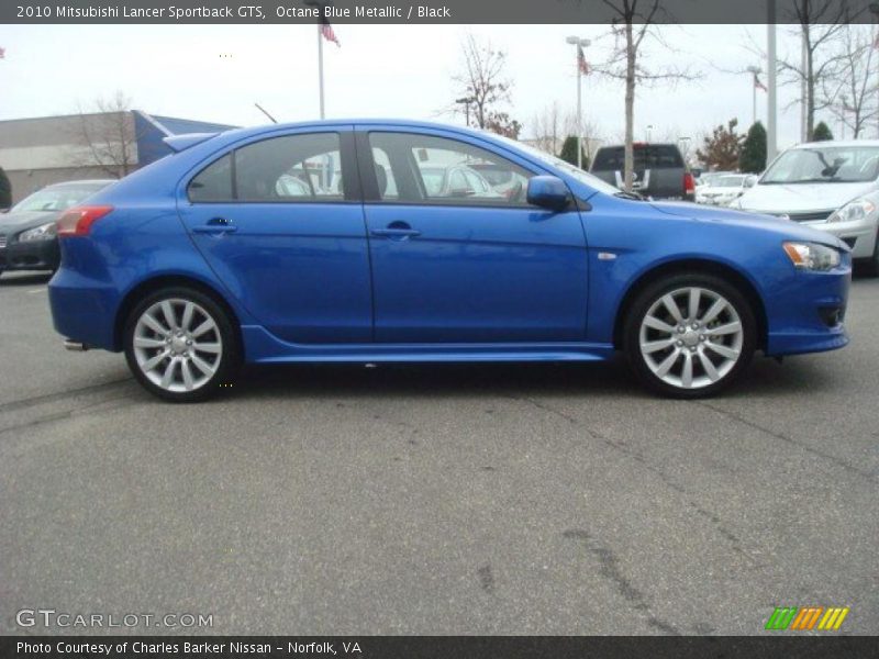 Octane Blue Metallic / Black 2010 Mitsubishi Lancer Sportback GTS