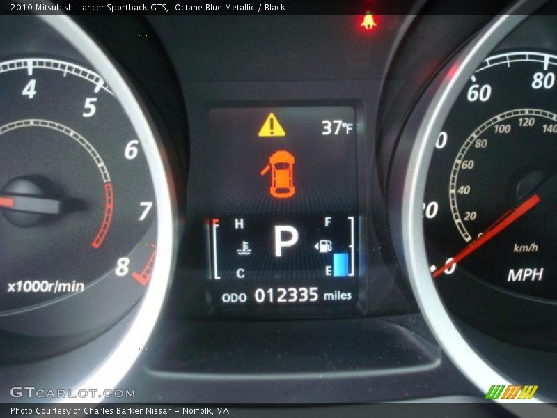 Octane Blue Metallic / Black 2010 Mitsubishi Lancer Sportback GTS