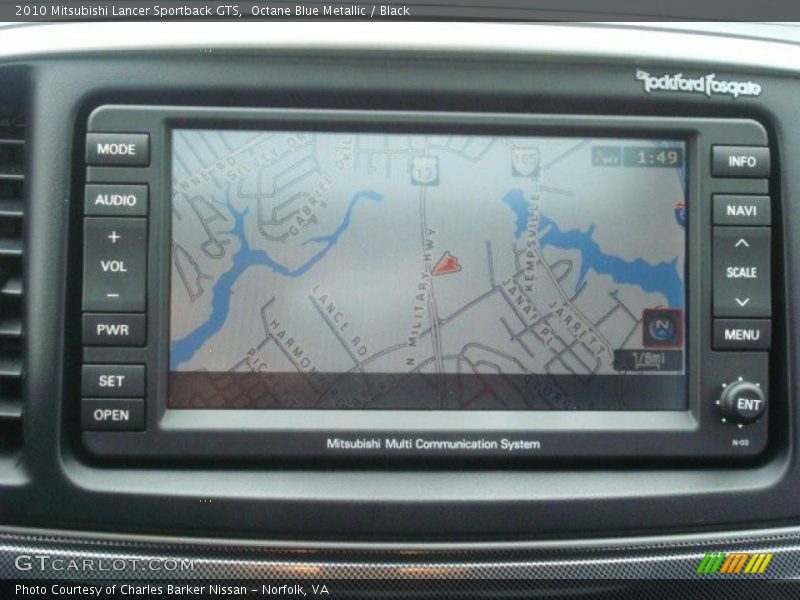 Octane Blue Metallic / Black 2010 Mitsubishi Lancer Sportback GTS