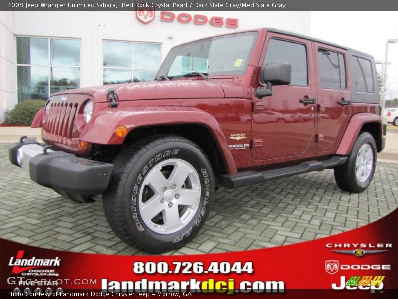 Red Rock Crystal Pearl / Dark Slate Gray/Med Slate Gray 2008 Jeep Wrangler Unlimited Sahara