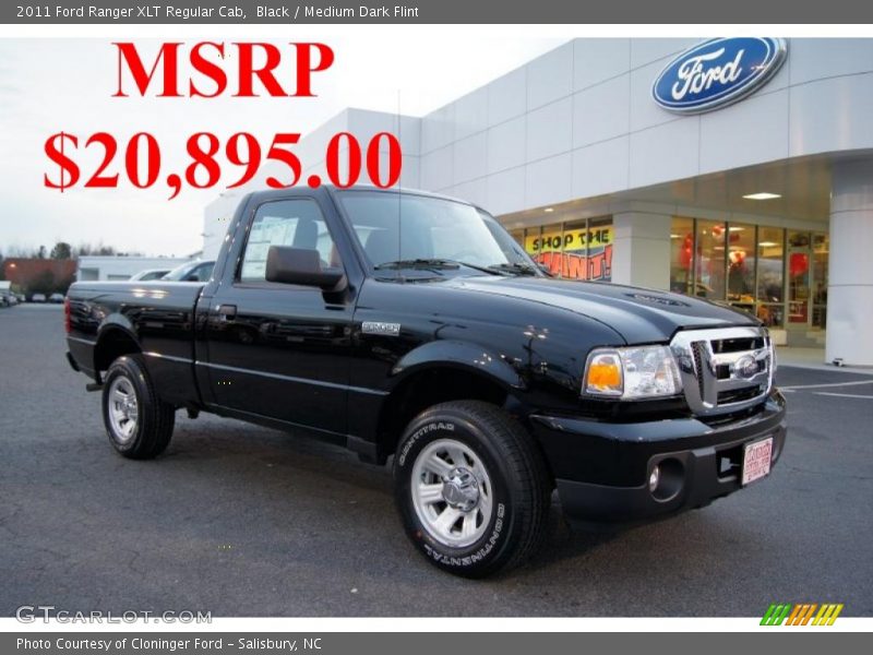 Black / Medium Dark Flint 2011 Ford Ranger XLT Regular Cab