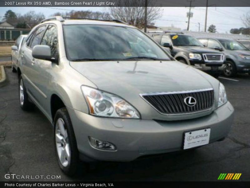 Bamboo Green Pearl / Light Gray 2007 Lexus RX 350 AWD