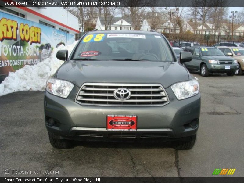 Cypress Green Pearl / Sand Beige 2008 Toyota Highlander 4WD