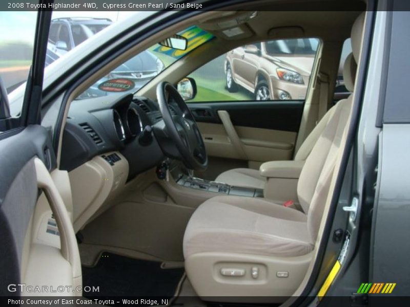 Cypress Green Pearl / Sand Beige 2008 Toyota Highlander 4WD