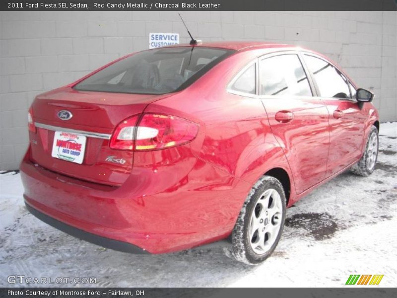 Red Candy Metallic / Charcoal Black Leather 2011 Ford Fiesta SEL Sedan