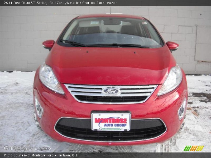Red Candy Metallic / Charcoal Black Leather 2011 Ford Fiesta SEL Sedan