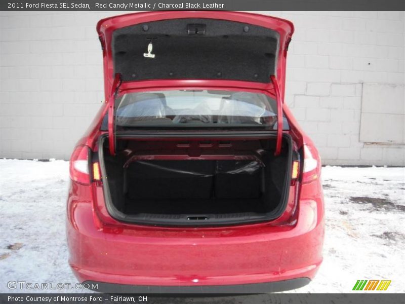 Red Candy Metallic / Charcoal Black Leather 2011 Ford Fiesta SEL Sedan
