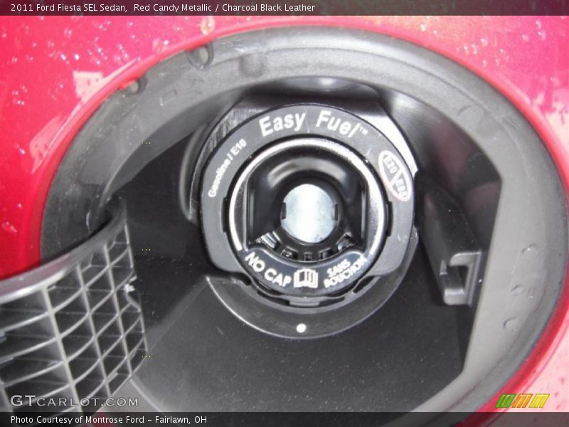 Red Candy Metallic / Charcoal Black Leather 2011 Ford Fiesta SEL Sedan