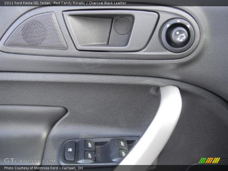 Red Candy Metallic / Charcoal Black Leather 2011 Ford Fiesta SEL Sedan