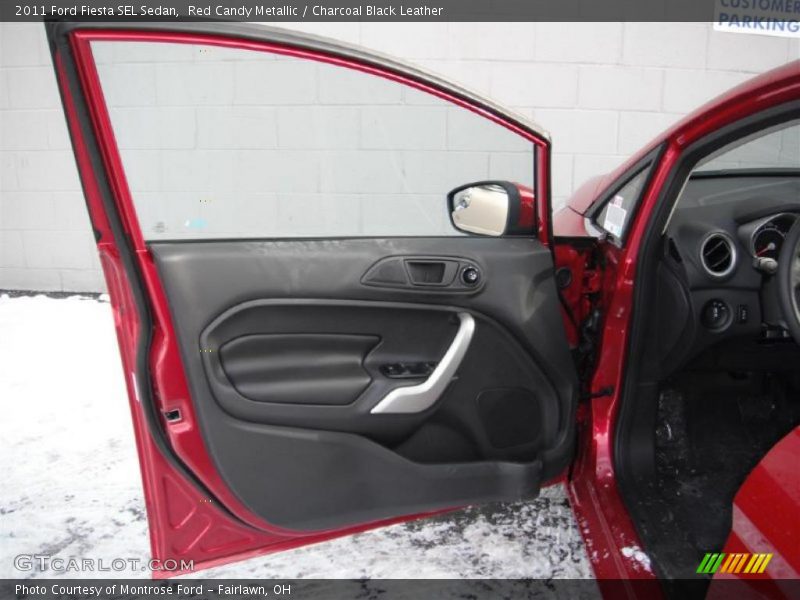 Red Candy Metallic / Charcoal Black Leather 2011 Ford Fiesta SEL Sedan