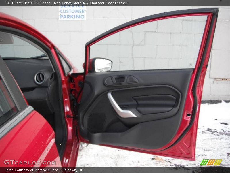 Red Candy Metallic / Charcoal Black Leather 2011 Ford Fiesta SEL Sedan