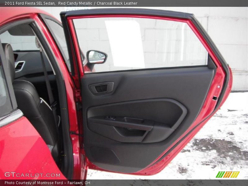 Red Candy Metallic / Charcoal Black Leather 2011 Ford Fiesta SEL Sedan