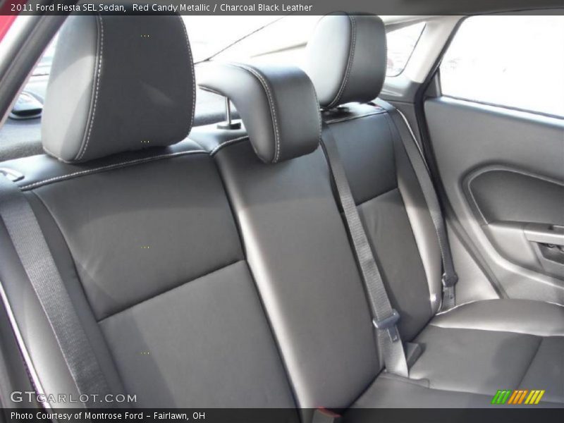 Red Candy Metallic / Charcoal Black Leather 2011 Ford Fiesta SEL Sedan