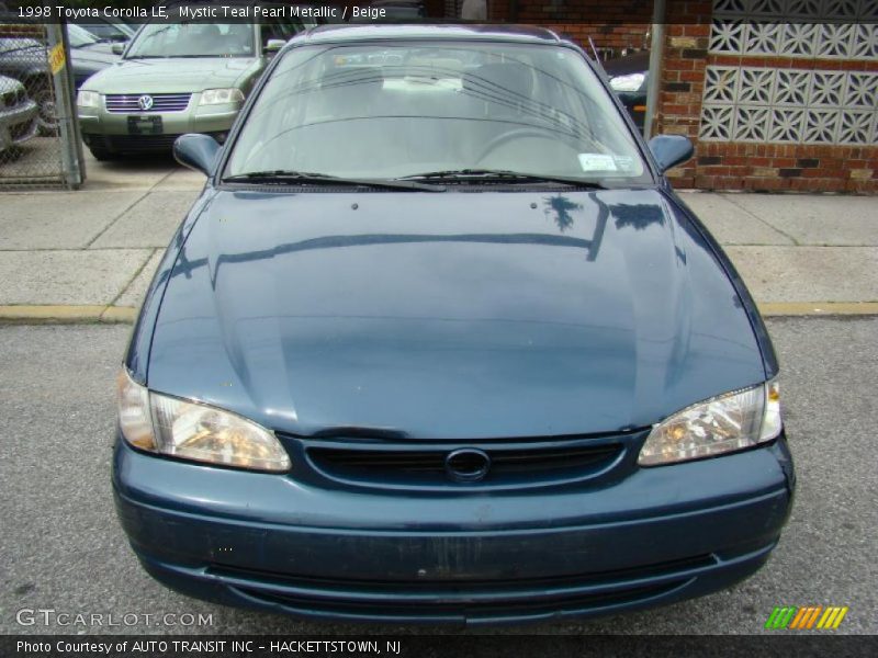 Mystic Teal Pearl Metallic / Beige 1998 Toyota Corolla LE