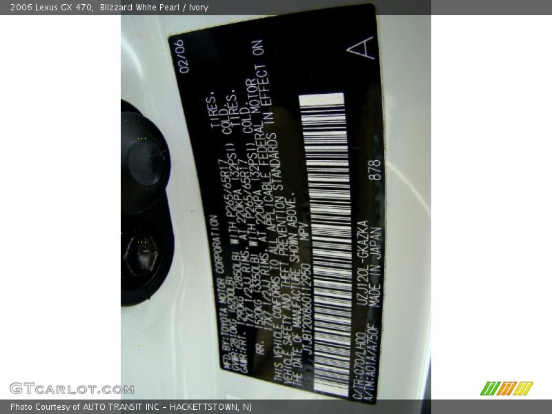 Blizzard White Pearl / Ivory 2006 Lexus GX 470