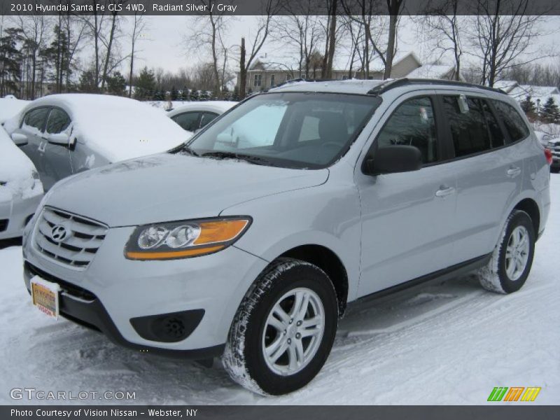 Radiant Silver / Gray 2010 Hyundai Santa Fe GLS 4WD