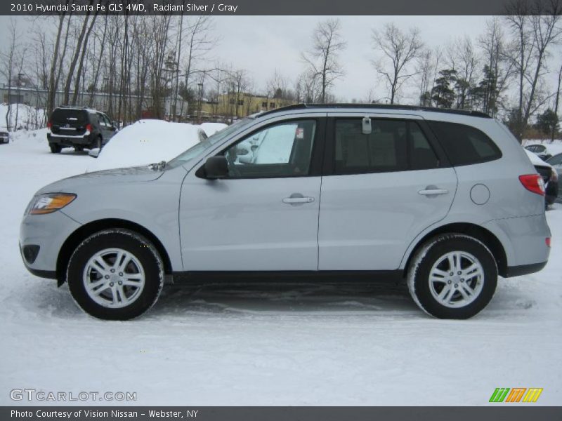 Radiant Silver / Gray 2010 Hyundai Santa Fe GLS 4WD