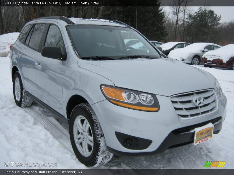 Radiant Silver / Gray 2010 Hyundai Santa Fe GLS 4WD