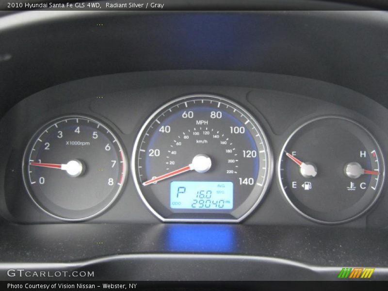 Radiant Silver / Gray 2010 Hyundai Santa Fe GLS 4WD