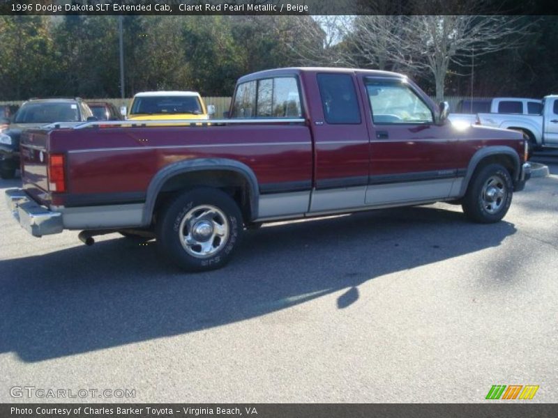 Claret Red Pearl Metallic / Beige 1996 Dodge Dakota SLT Extended Cab