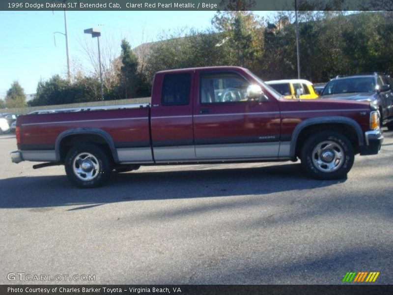 Claret Red Pearl Metallic / Beige 1996 Dodge Dakota SLT Extended Cab