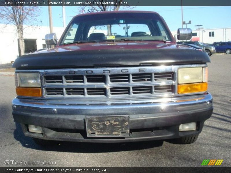 Claret Red Pearl Metallic / Beige 1996 Dodge Dakota SLT Extended Cab