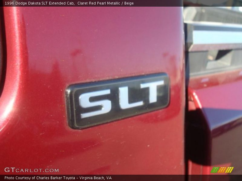 Claret Red Pearl Metallic / Beige 1996 Dodge Dakota SLT Extended Cab