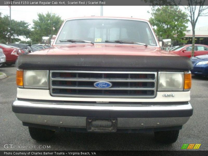 Scarlet Red / Scarlet Red 1991 Ford F150 Lariat Regular Cab 4x4