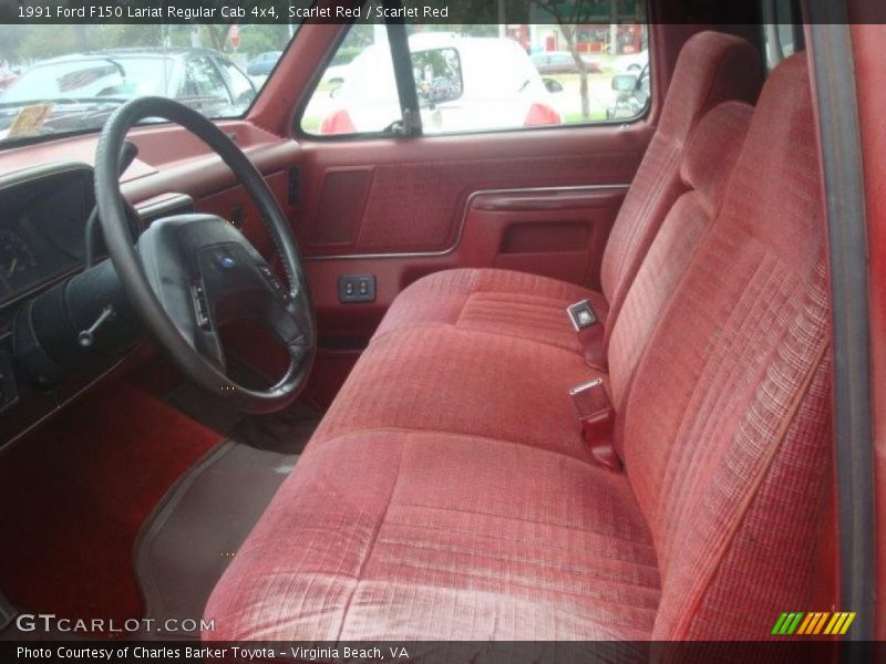 Scarlet Red / Scarlet Red 1991 Ford F150 Lariat Regular Cab 4x4