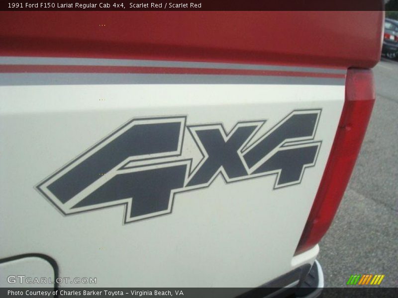 Scarlet Red / Scarlet Red 1991 Ford F150 Lariat Regular Cab 4x4