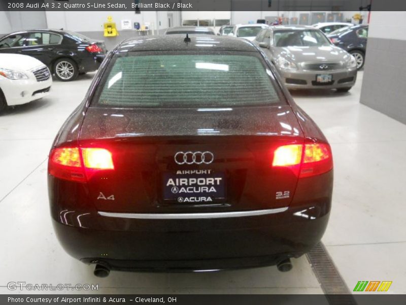 Brilliant Black / Black 2008 Audi A4 3.2 Quattro S-Line Sedan
